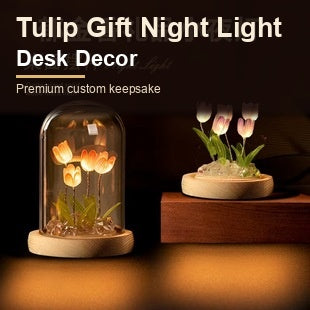 Tulip Night Light desk decor close up