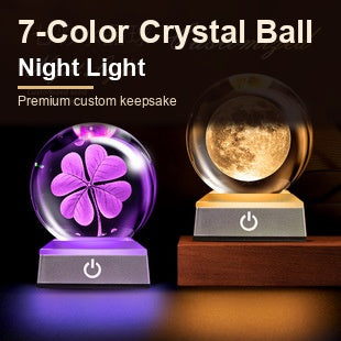 Wood Cabin Crystal Ball night light warm glow